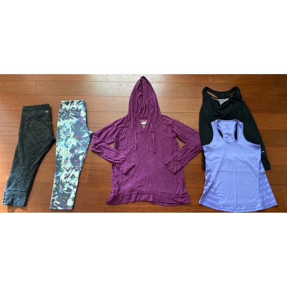 Womens Lot of 5 Exercise Running Top Capri Leggings Vogo CK Earth Yoga Set M - Picture 1 of 12